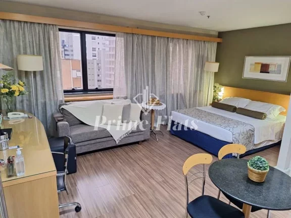 Imagem Flat disponível para locação no Transamerica Executive Jardins, com 50m², 1 dormitórios e 1 vaga