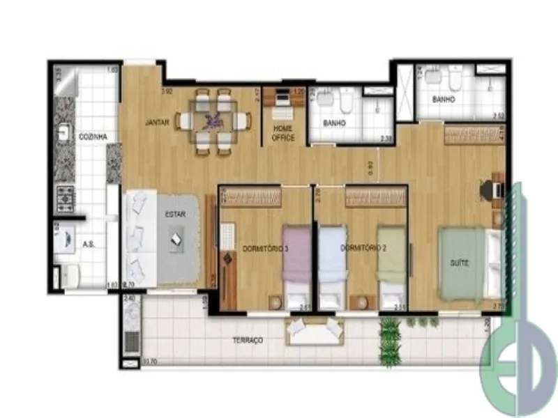 Imagem Imperdível! Apartamento à venda em Santo André-SP, Vila América. 2 quartos, 1 suíte, 2 salas, 2 banheiros, 2 vagas. 84m² no Condomínio Club View.