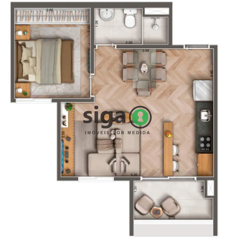 Imagem Apartamento á Venda - 2 quartos na região de Mirandópolis