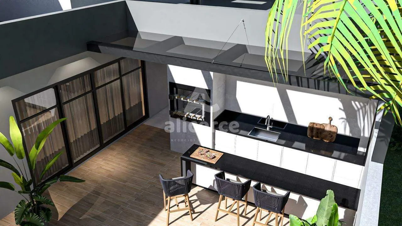 Imagem Casa com piscina, de Alto Padrão, 3 dorm. com suíte, no Green Village - São Sebastião, Palhoça/SC