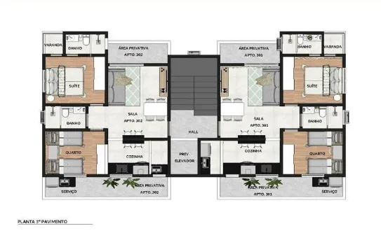 Imagem Apartamento à Venda - 2 Quartos sendo 1 Suíte - 1 Vaga - Bairro Jardim Leblon