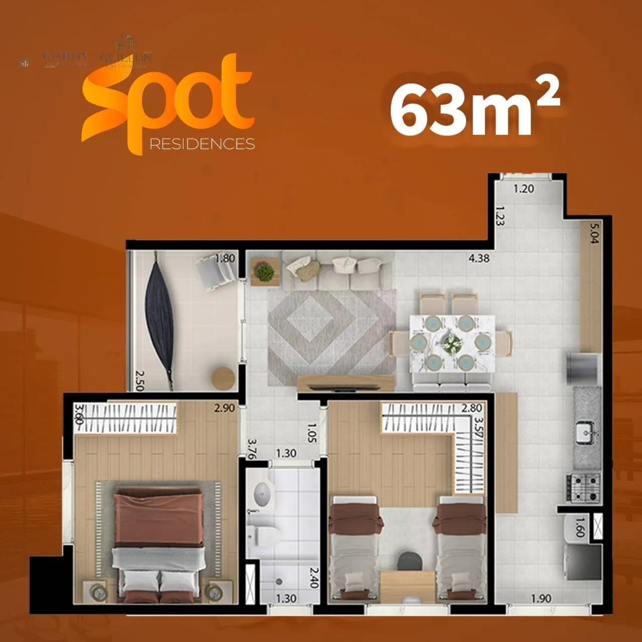 Imagem Apartamento à venda 2 Quartos, 1 Vaga, 63M², Lavadouro de Areia, Taubaté - SP | Spot Residences