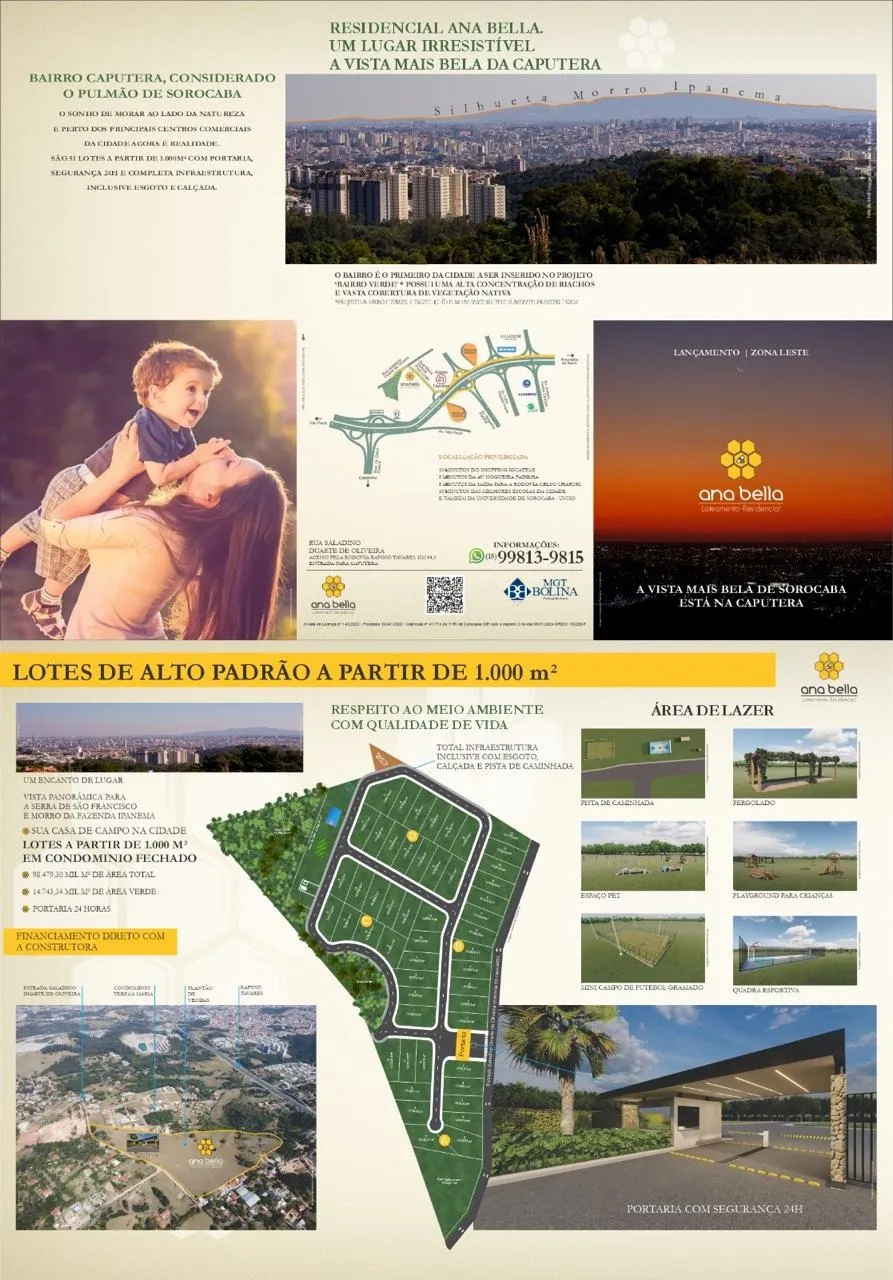 Imagem Terreno em condomínio de alto padrão na Caputera, Sorocaba-SP! 1.000m² de área disponíveis para venda agora!