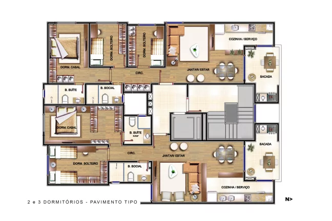Imagem Apartamento 3 quartos sendo 1 suíte para venda no bairro Sanvitto em Caxias do Sul