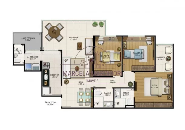 Imagem Apartamento 3 quartos, suíte, sol da manhã, frente pro mar, lazer complet