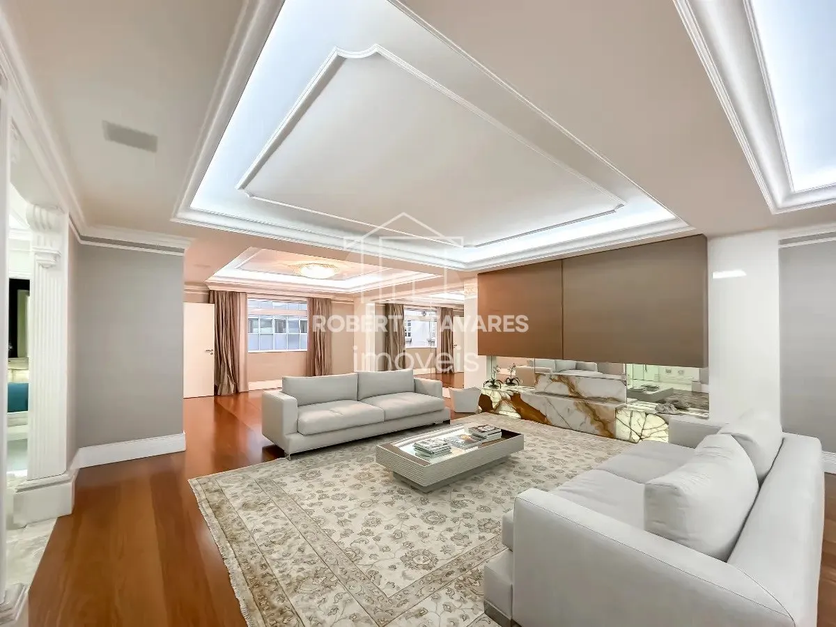 Imagem Apartamento com 392m² área útil - 3 dormitórios (3 suítes) c/ varanda integrada ao living - 1 escritório - 5 banheiros (1 lavabo) - 1 vaga c/ manobrista.