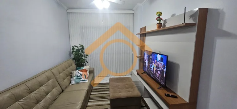 Apartamento espaçoso e moderno no Canto do Forte, Praia Grande-SP: 2 quartos, 1 suíte, 2 salas, 3 banheiros, 1 vaga, 84m²