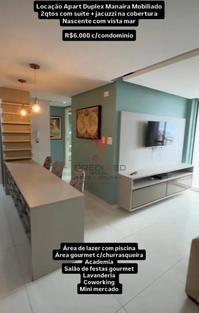 Imagem ALUGO COBERTURA MOBILADA,COM VISTA MAR em Manaira, João Pessoa