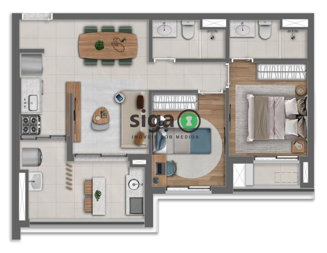 Imagem Apartamento a venda no Alto da Boa Vista com 2 quartos