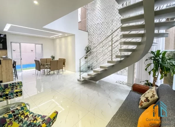 Imagem (Estuda permuta e financiamento) Sobrado Semi mobiliado lindo, 03 suítes, piscina, 06 vagas, em São José dos Pinhais PR