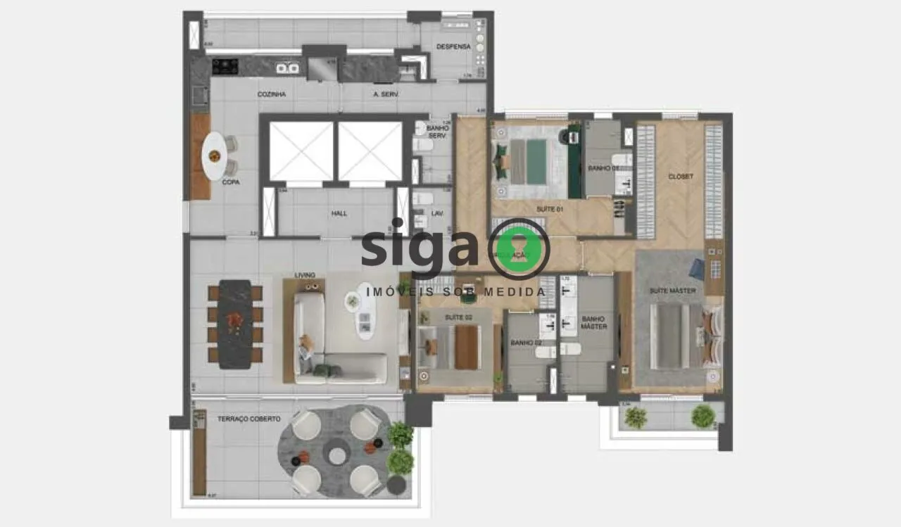 Imagem Apartamento para venda em Moema 03 suítes, São Paulo - SP
