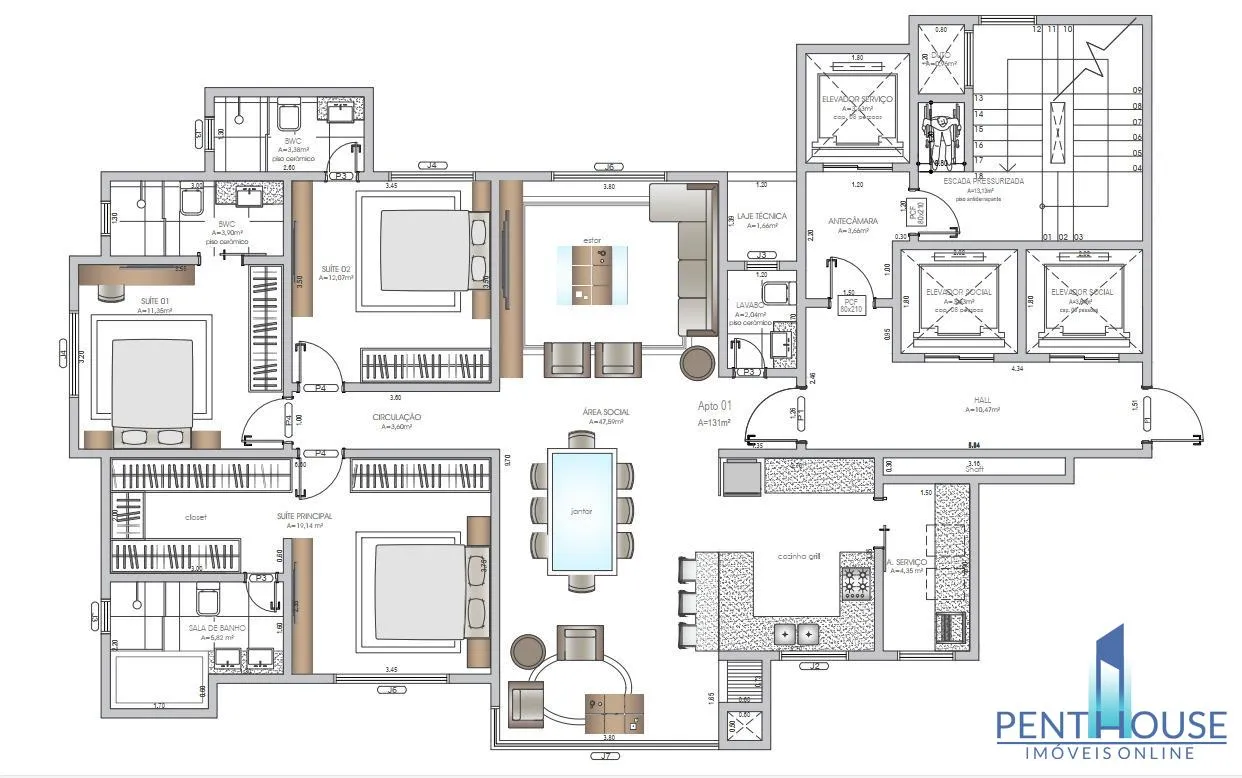Imagem Apartamento Zona Central para Venda em Balneário Camboriú, CENTRO, 3 dormitórios, 3 suítes, 4 banheiros, 2 vagas