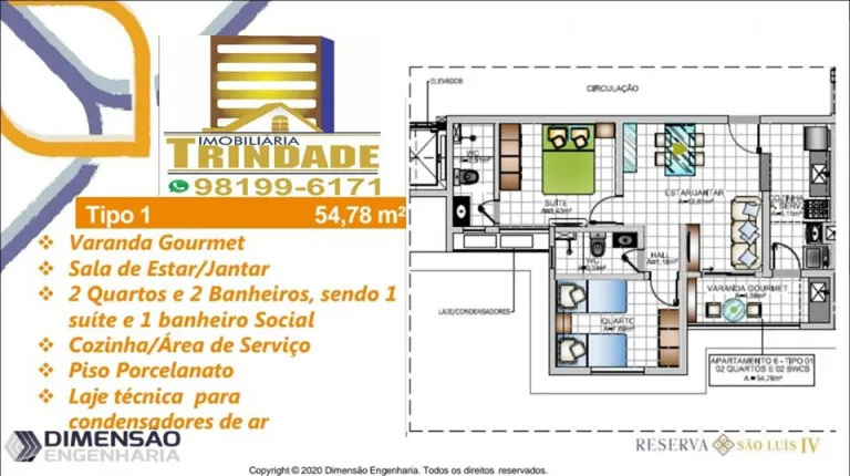 Imagem Apartamento com 2 Quartos à Venda, 55 m² em Jardim Eldorado - São Luís