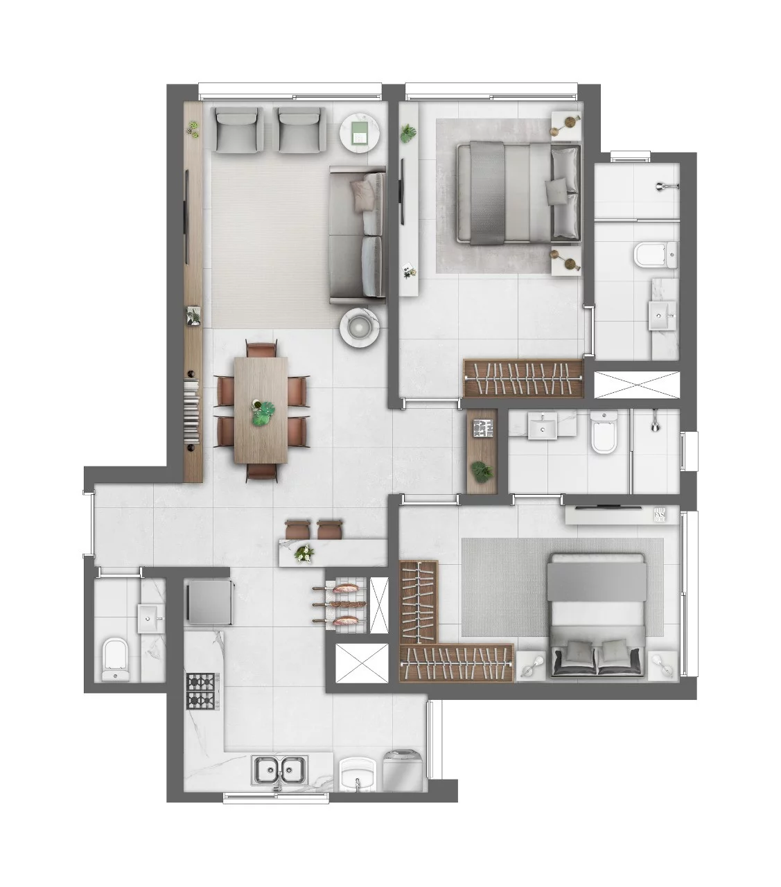 Imagem Apartamento 2 quartos sendo 2 suítes para venda no bairro Centro em Torres
