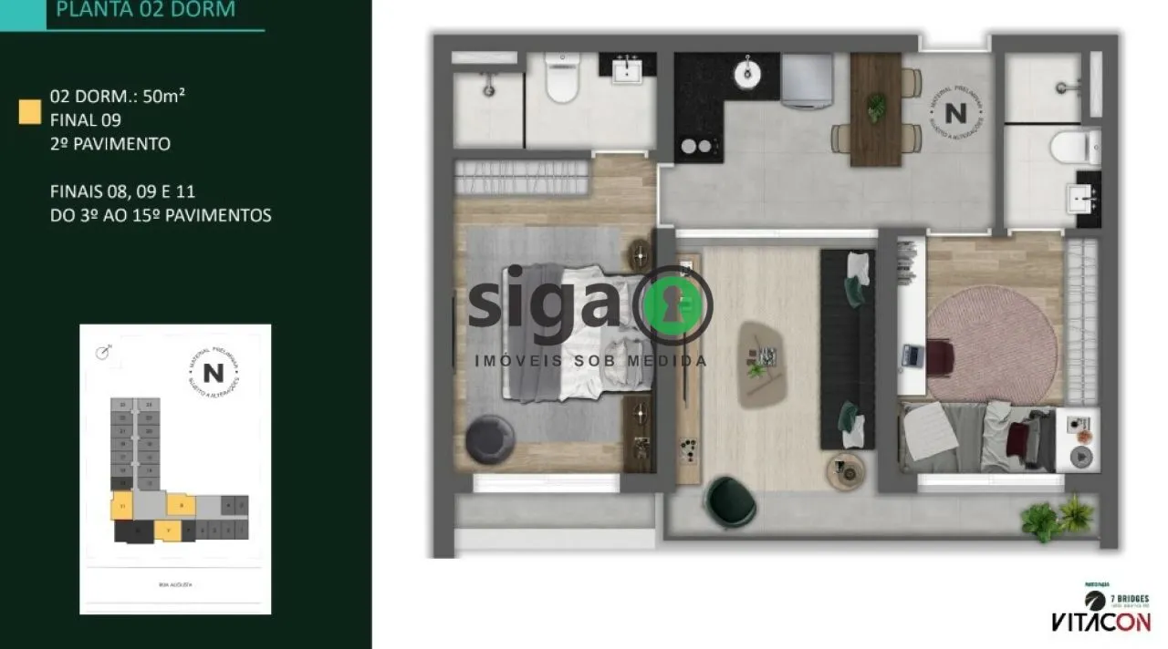 Imagem Apartamento para venda no Jardins 02 suítes, São Paulo - SP