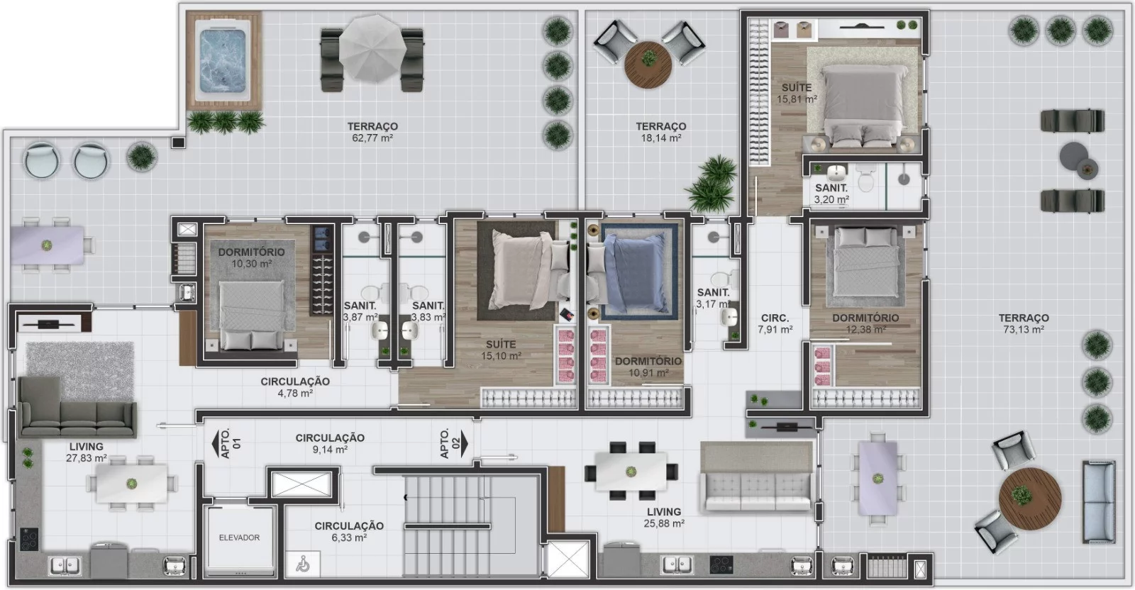Imagem Apartamento 2 quartos sendo 1 suíte para venda no bairro Panazzolo em Caxias do Sul