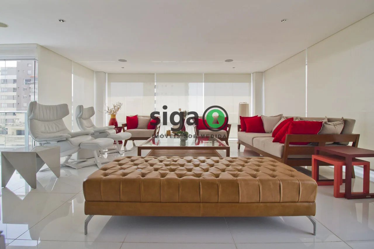 Imagem partamento De Luxo Mobiliado À Venda No Campo Belo | 442 m² | Andar Alto | 4 Suítes | 6 Vagas | Club