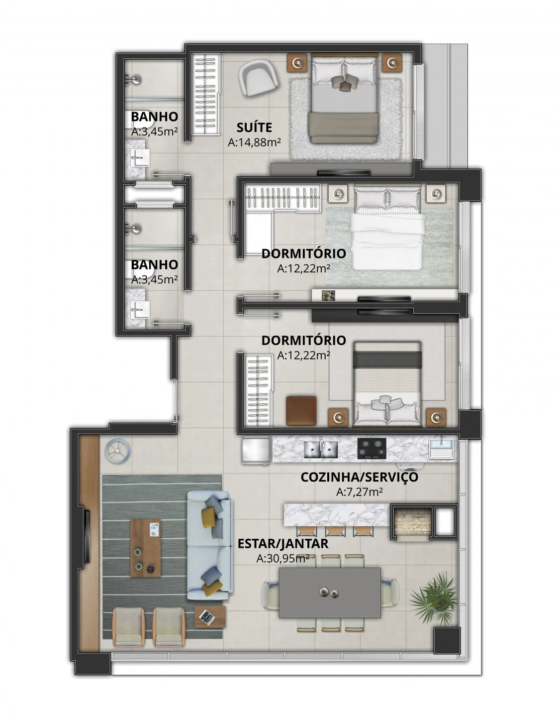 Imagem Apartamento à venda em Torres, Centro, com 3 quartos, 108.47m2