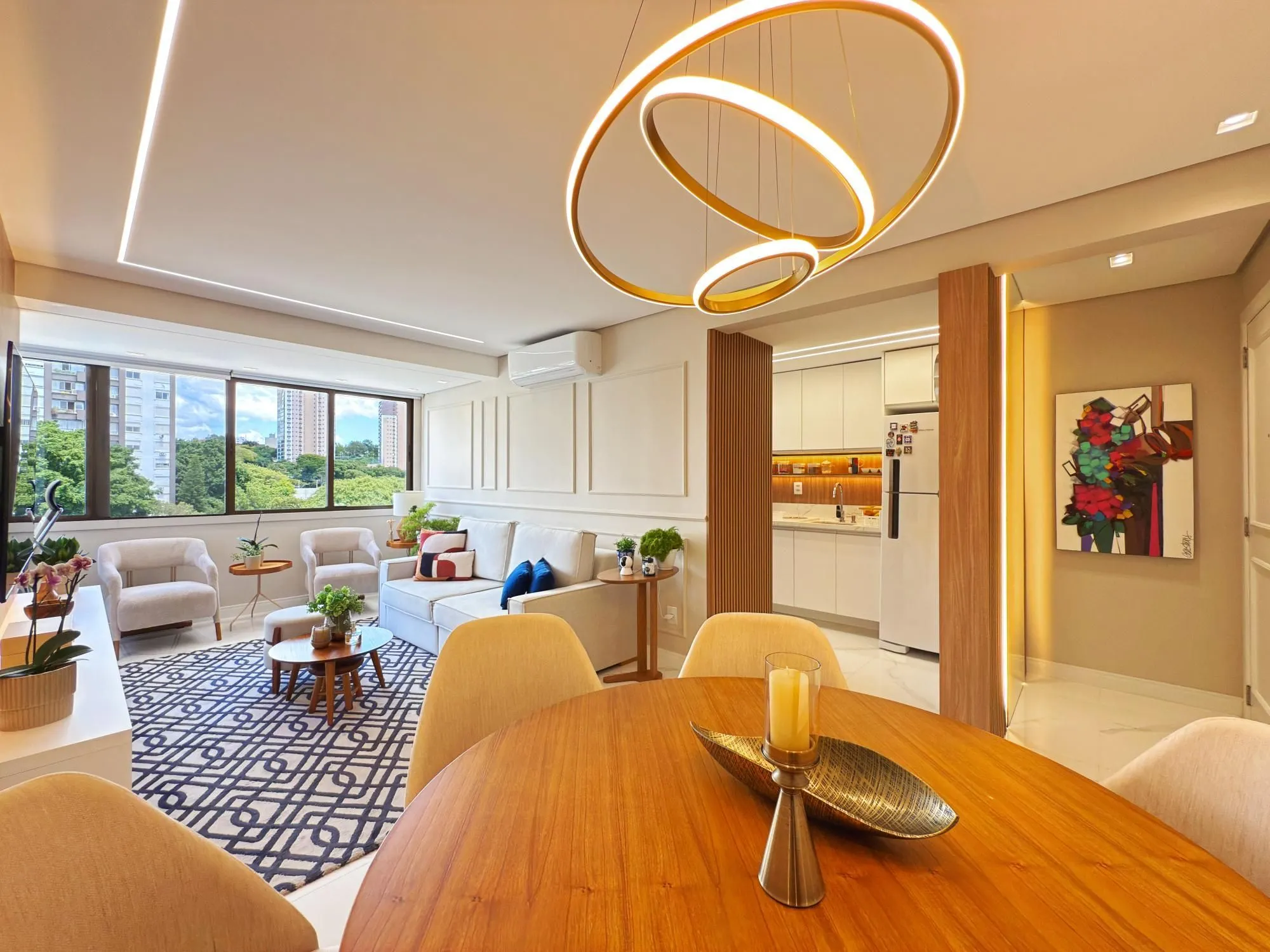 Imagem Belíssimo apartamento mobiliado e decorado 2 dorm 2 vagas c/piscina