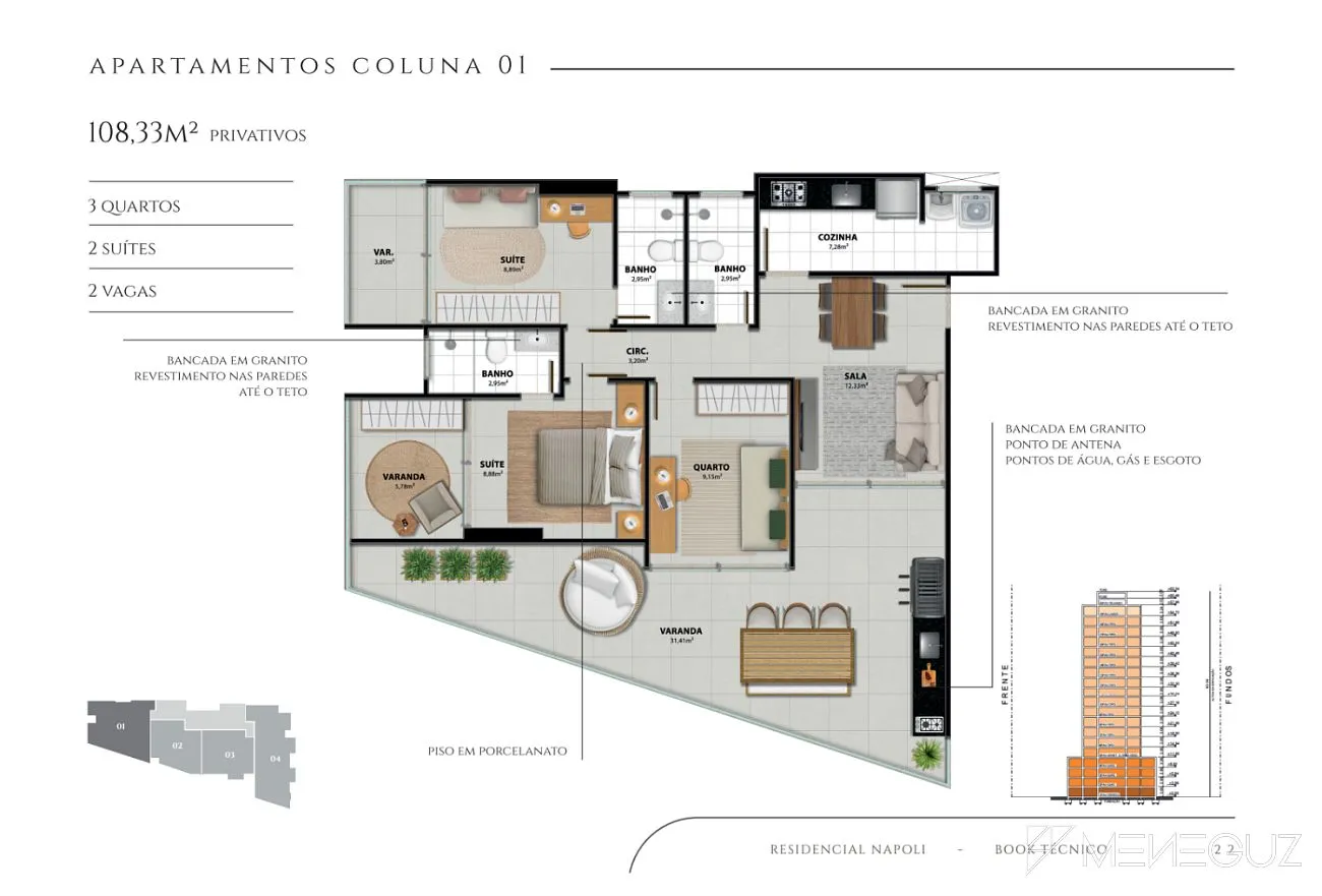 Imagem APARTAMENTO 3 quartos a venda mobiliado na praia MORRO mais DESEJADO da região