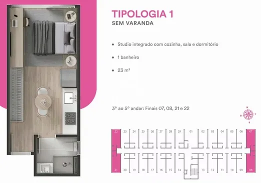 Imagem Entrada Facilitada e Parcelas Menores que o Aluguel l Studio de 22m² l Sem Varanda - Norte da Ilha, Florianópolis/SC