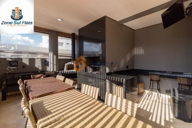 Imagem Apartamento Para Alugar no Brooklin Com 1 Suíte e 2 Vagas - Varanda Gourmet