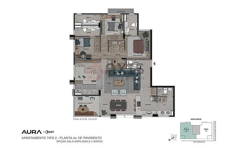 Imagem Apartamento 3 quartos no Santo Agostinho - Lazer completo
