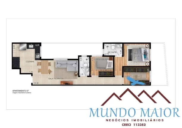 Imagem Cobertura c/ piscina, 3 dorms, 2 vagas e área gourmet. Imóvel Alto Padrão