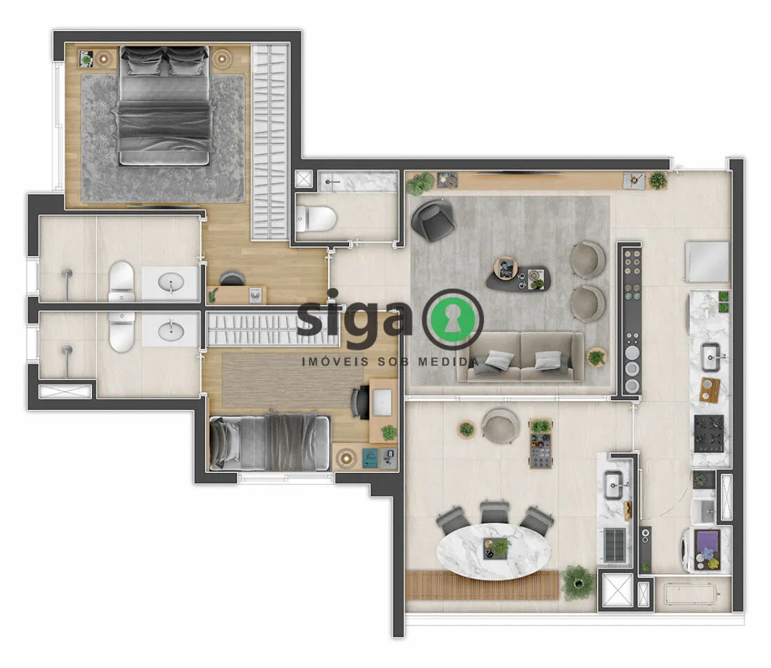Imagem Apartamento à Venda no Campo Belo ? 69m², 2 Suítes, 1 Vaga, Rua Barão do Triunfo