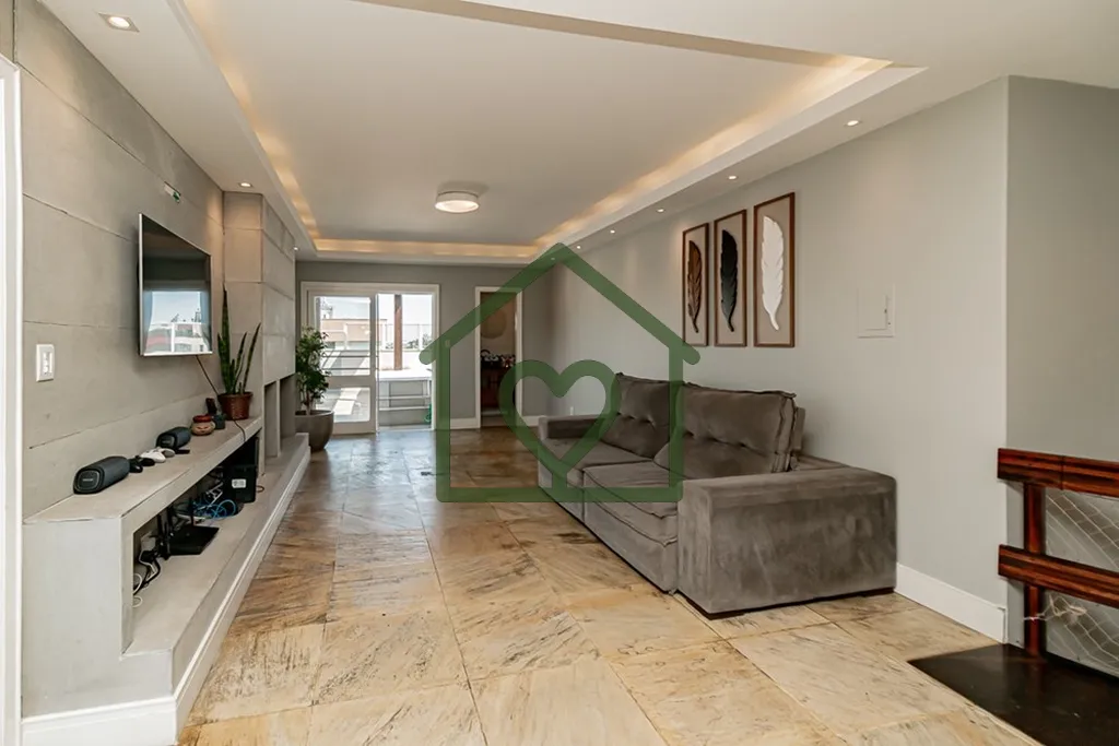 Imagem Cobertura impecável, pronta para morar, semi mobiliada, 289m2, amplo living todo em porcelanato com...