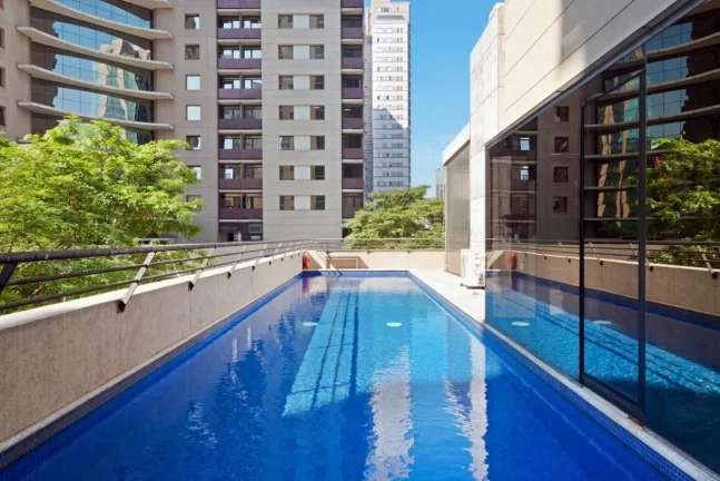Imagem Flat disponível para locação no Staybridge Suítes São Paulo, com 38m², 1 dormitório e 1 vaga