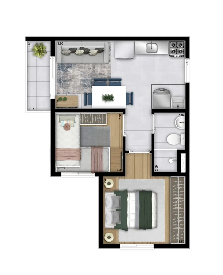 Imagem Apartamento para Venda em São Paulo, Jaçana, 2 dormitórios, 1 banheiro, 1 vaga