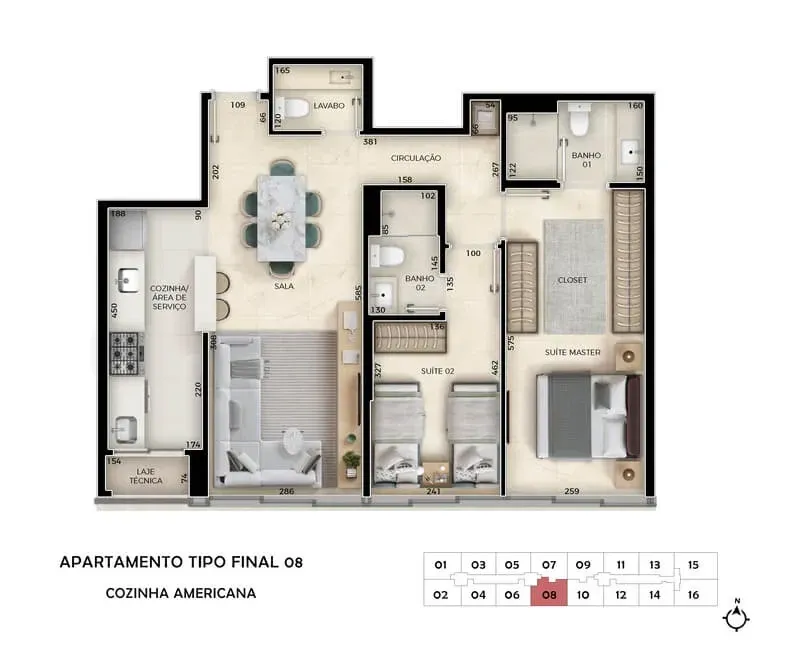 Imagem Apartamento com 2 Quartos à Venda, 62 m² em Setor Noroeste - Brasília