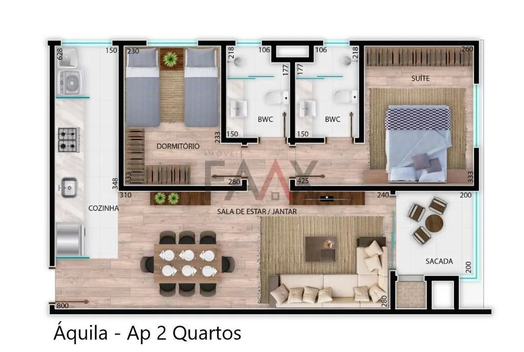 Imagem Áquila Residencial com apartamentos Studios, 2 quartos e Duplex em Guarapuava PR