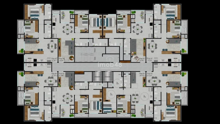 Imagem Apartamento 2 Dormitórios em Areias, São José - 62m²