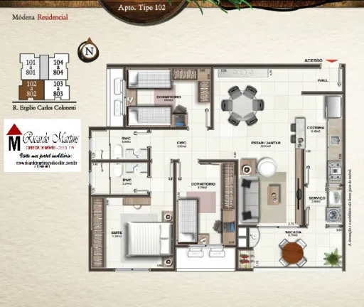Apartamento com 3 Quartos à Venda, 94 m² em Centro - Içara
