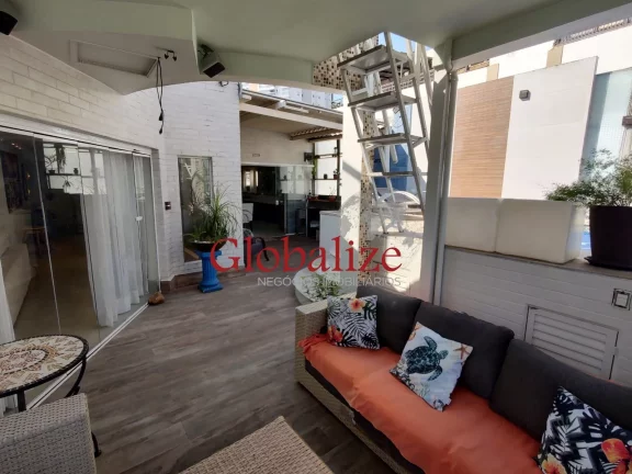Imagem Cobertura Duplex de CINEMA com vista mar totalmente reformada no bairro da Ponta da Praia em Santos (SP) por R$.2.400.000,00 !