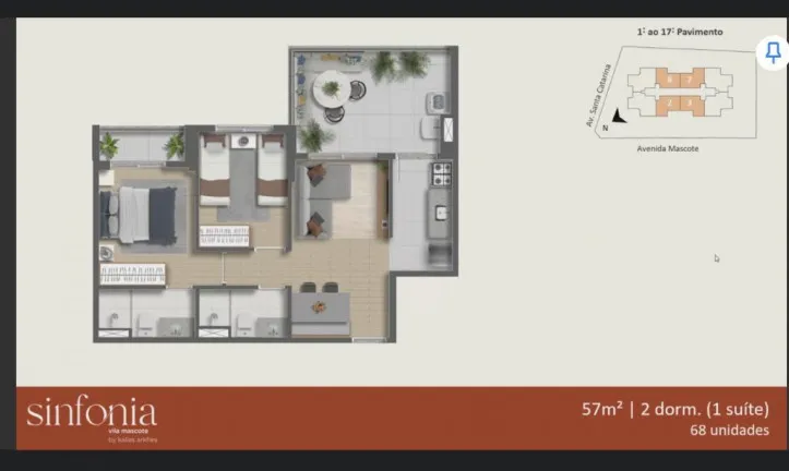 Imagem Apartamento com 2 Quartos à Venda, 57 m² em Vila Mascote - São Paulo