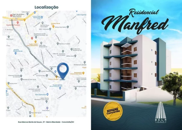 Imagem Apartamento para Venda em Concórdia, Liberdade, 2 dormitórios, 1 banheiro