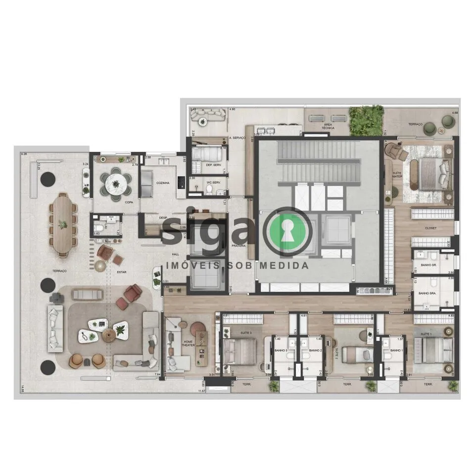 Imagem Apartamento à venda de 368 m² com 4 Suítes e 4 Vagas nos Jardins - São Paulo