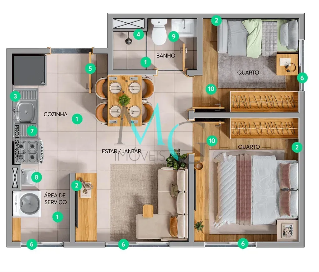 Imagem Apartamento à venda 2 Quartos 1 Vaga 40.12M² Triagem Rio de Janeiro - RJ | Reserva Redentor - Fase 1