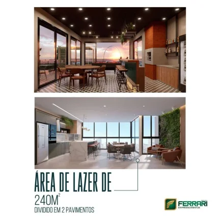 Imagem Apartamento à venda em Toledo-PR, no Centro: 2 quartos, 1 suíte, 2 salas, 2 banheiros, 2 vagas - 83,39 m² de área.