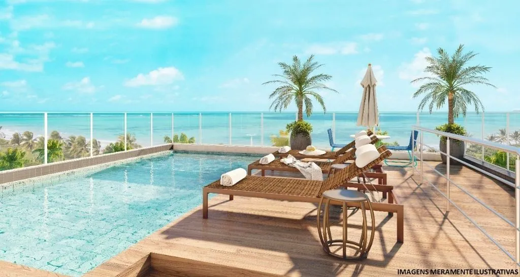 Imagem Flat mobiliado no Bessa com vista mar, piscina e garagem. Excelente para investir ou morar perto da praia.