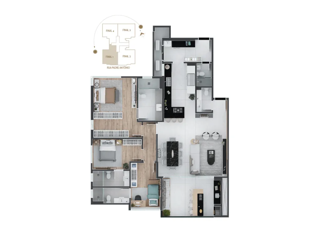 Imagem Cobertura de luxo com 4 quartos e 281,64m² no Alto da Glória, Curitiba-PR - Imperdível!