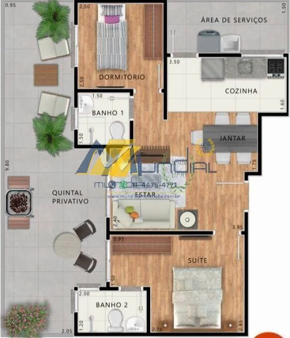 Imagem Apartamento 2 dormitórios com suíte na Vila Curuçá, elevador