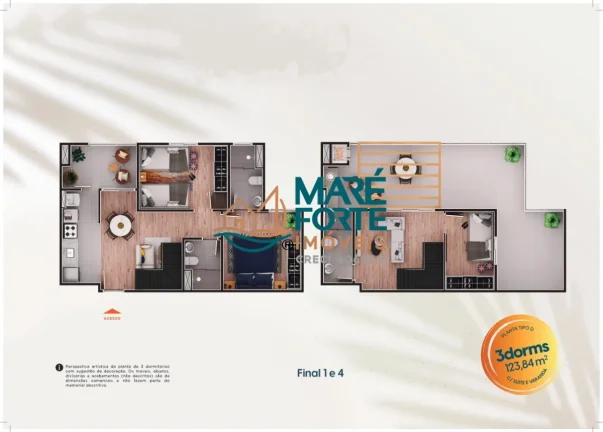 Imagem EMPREENDIMENTO COM 2 OU 3 DORMITÓRIOS A 3 MINUTOS DA PRAIA! ACEITA FINANCIAMENTO!