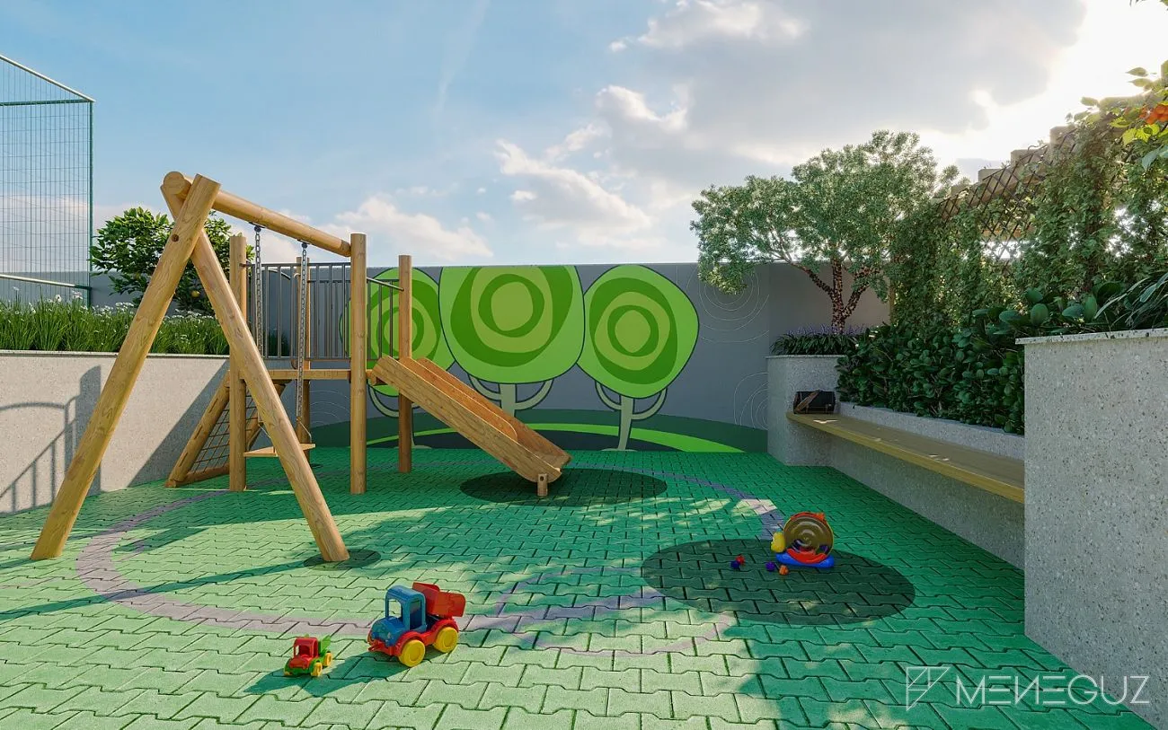 Imagem Um projeto de alto padrão, inovador, com soluções arquitetônicas sustentáveis e muita área verde.