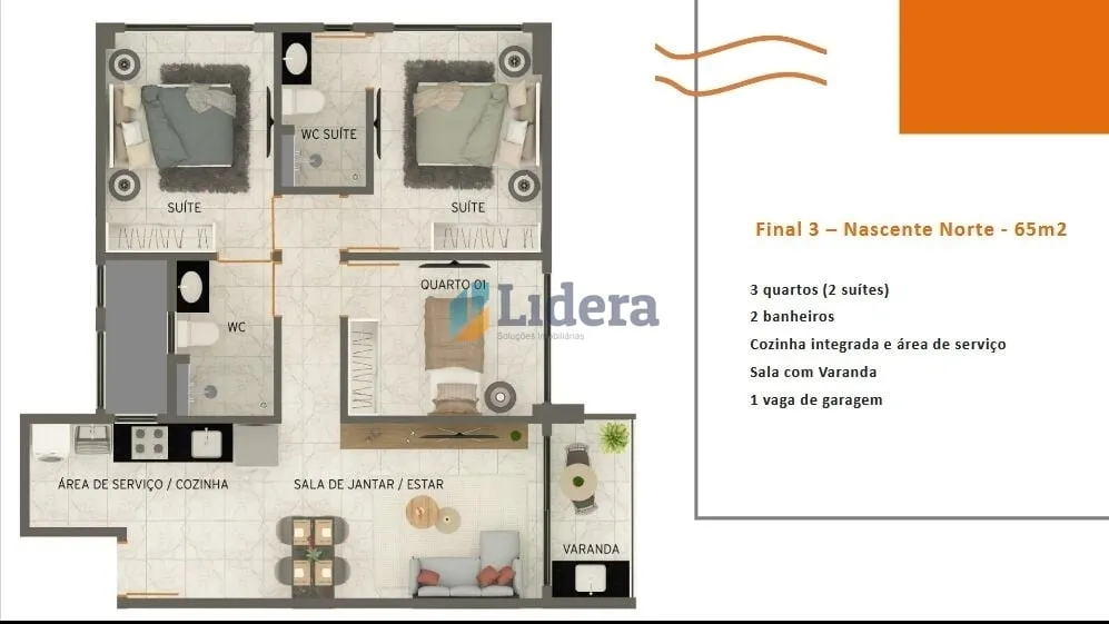 Imagem Apto - 2 Quartos - 1 Suítes - 53m² - Formosa, Cabedelo/PB