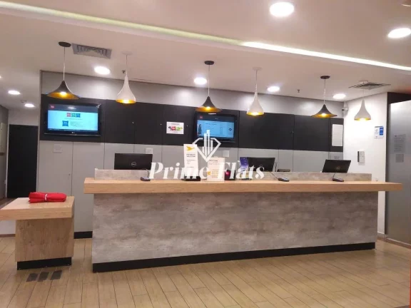 Imagem Flat disponível para venda no Íbis Santos, com 18m², 1 dormitório e 1 vaga