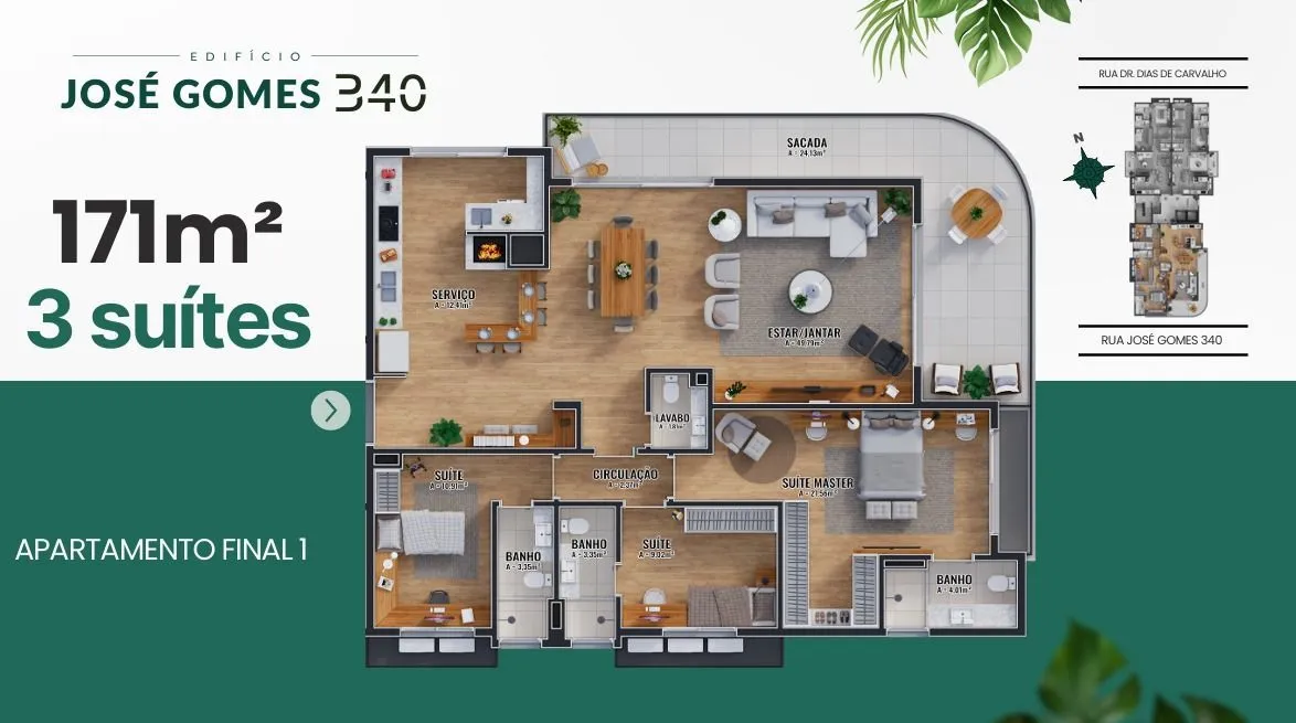 Imagem Apartamento no bairro Tristeza com 3 suítes e 2 vagas (conclusão em 2028)